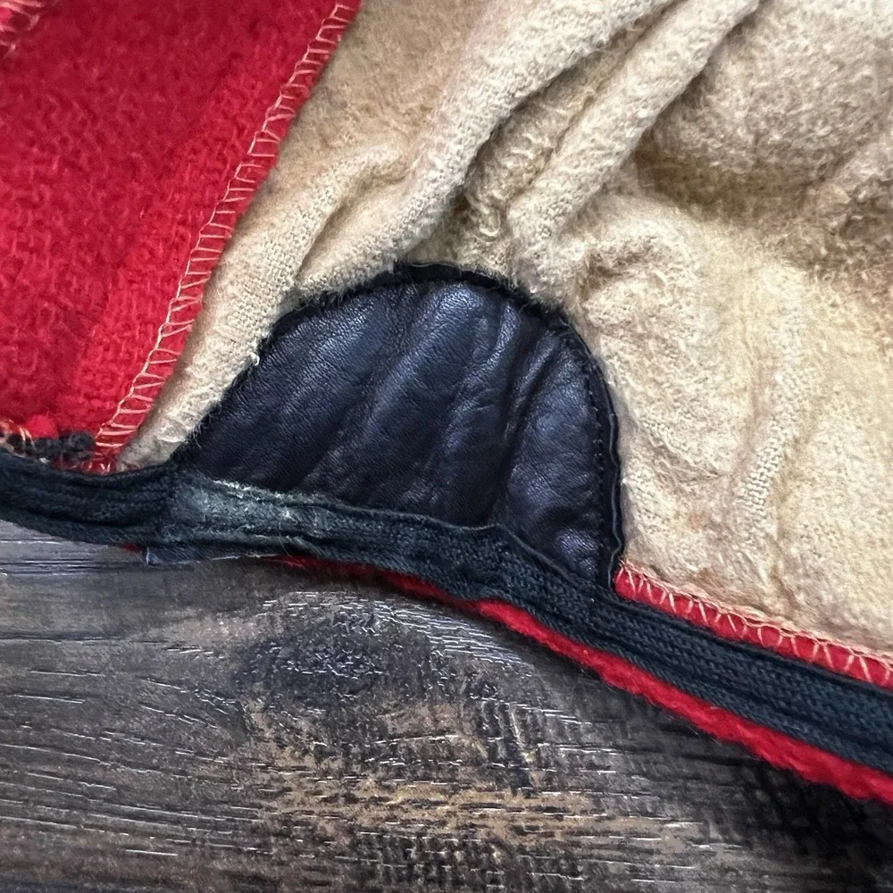 Vintage Suspender Pants Red Wool Leather Stirrups Boys Girls 2-3 Snow Riding 50s